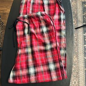 Victoria’s Secret Plaid Pajama Pants Lace Trim Pockets Size Large